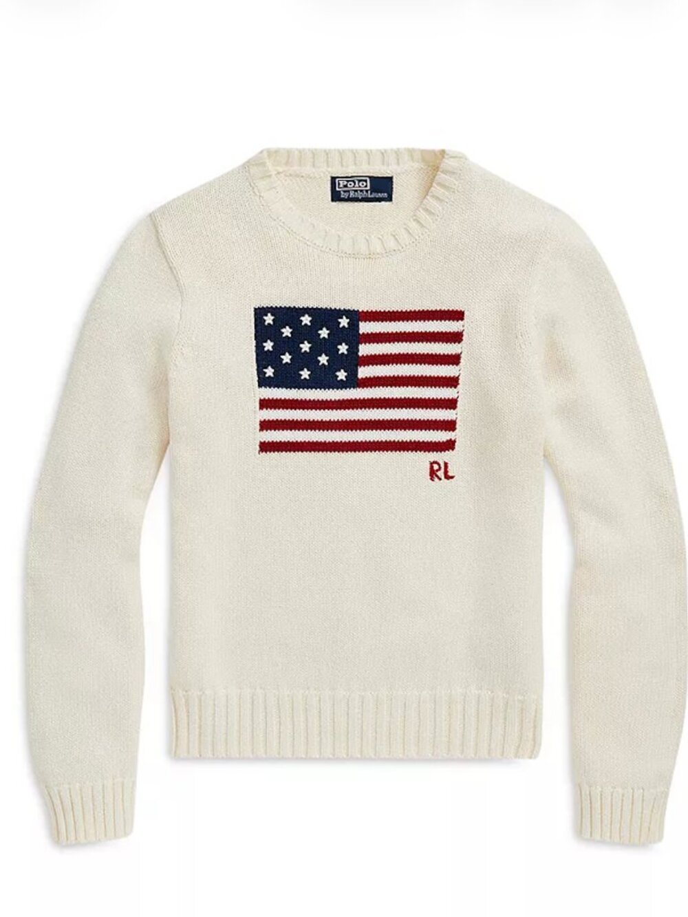 Polo Ralph Lauren American Flag Cotton Crewneck Sweater - Picture 2 of 2